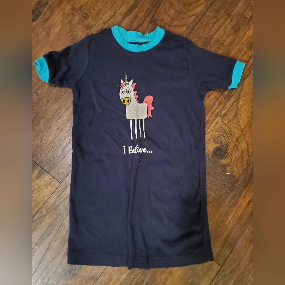Lazy One Kids Pajama Set - Navy and Teal Unicorn Design